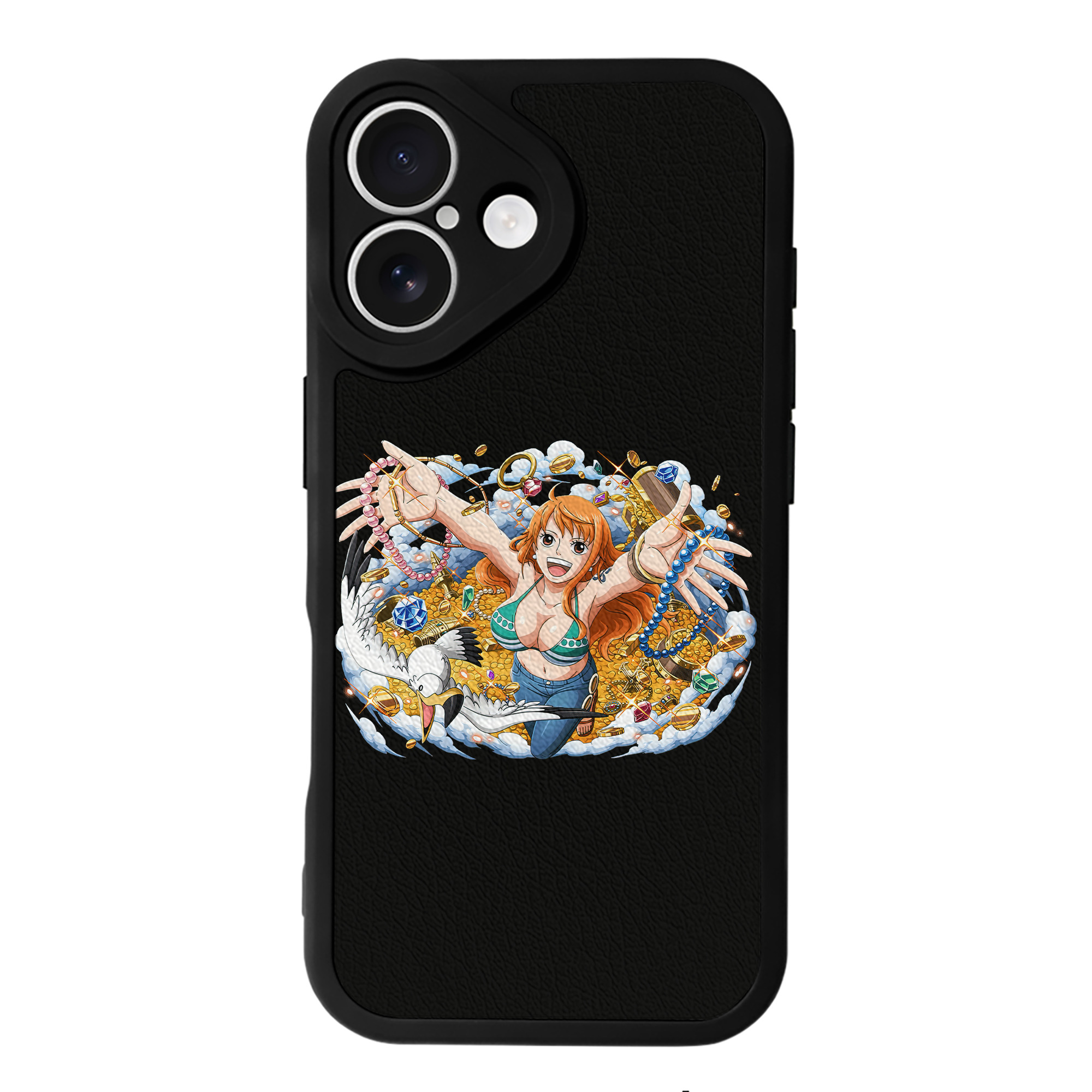 （画像用） ワンピース ナミ ONE PIECE Nami 【iPhone 16シリーズ対応】シリコンスマホケース（レザー調） 材質：シリコン